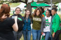 Photograph: [Students pose for photo at Homecoming Tailgate]