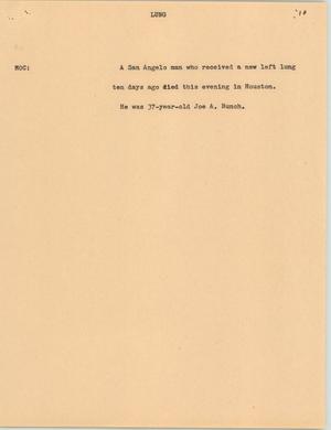 Primary view of object titled '[News Script: Lung]'.