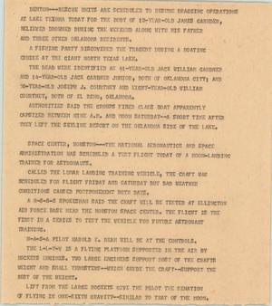 Primary view of object titled '[News Script: Texas news]'.
