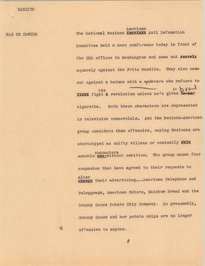 Primary view of object titled '[News Script: Bandito]'.