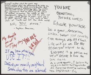 Primary view of [White "You Are Beautiful, You Are Loved" poster]