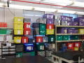 Photograph: [Storage boxes on shelves]