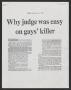 Clipping: [Clipping: Why judge was easy on gays' killer]
