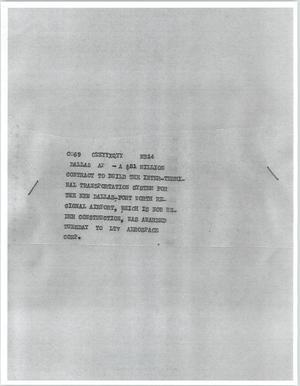 Primary view of [News Script: Dallas Fort Worth Airport bond]