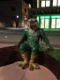 Photograph: [Union Scrappy statue at night, straight on]