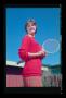 Photograph: [Photograph of Carol Williams with a badminton racket, 2]