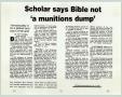 Clipping: [Clipping: Scholar says Bible not 'a munitions dump']