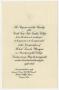 Pamphlet: [Invitation for the Inauguration of Robert Lincoln Marquis, May 24, 1…