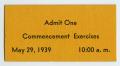 Pamphlet: [Commencement Admittance Ticket for North Texas State Teachers Colleg…