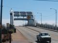 Photograph: [Truck crossing Edmund Pettus Bridge]