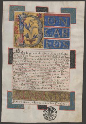 Primary view of [17th Century Spanish Carta Excutoria]