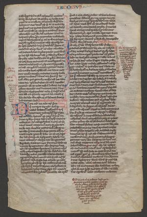 Primary view of [Manuscript Leaf of James I from Latin Bible 13th Century, England or France?]