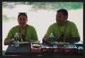Photograph: [The communications team eating lunch: Lone Star Ride 2002 event phot…