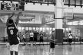 Photograph: [Sirik Hearn takes shot during intramural three-point contest, 1]
