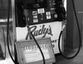 Photograph: [Biodiesel sign at Rudy's gas pump]