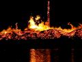 Photograph: [2007 Homecoming Bonfire dies down]