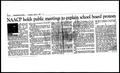 Text: [Photocopy of news clipping: NAACP holds public meetings to explain s…