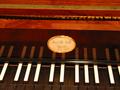 Photograph: [Fortepiano after J.A. Stein by Paul McNulty, closeup on nameplate]