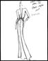 Artwork: [Sketch created by Michael Faircloth of a plunging dress]