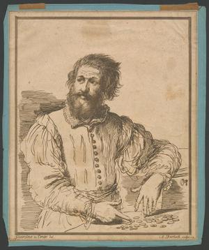 Primary view of [Etching of a man with coins]