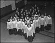 Photograph: [The 1942 Campus Choir Posing in a Star Shape Form]