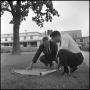 Photograph: [Dr. Farmer and Dr. Spurlock Reviewing Building Plans for the New Stu…