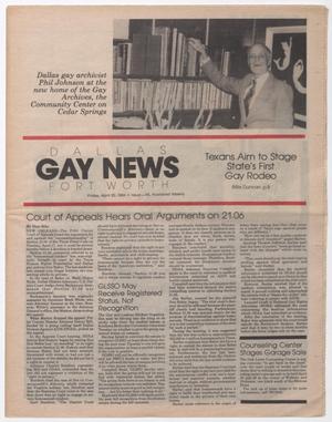 Primary view of object titled 'Dallas Gay News, Issue 85, Friday, April 20, 1984'.