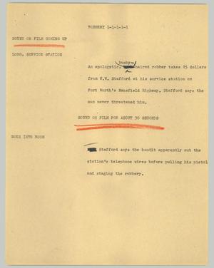 Primary view of [News Script: Robbery]