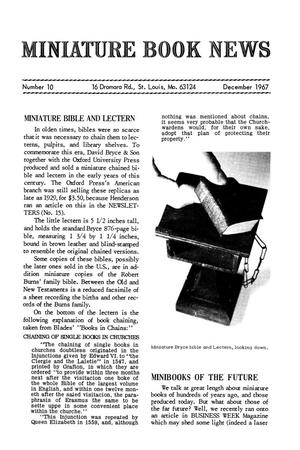 Primary view of object titled 'Miniature Book News, Number 10, December 1967'.