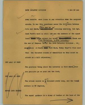 Primary view of [News Script: 90th infantry division]