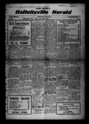 Primary view of Semi-weekly Hallettsville Herald (Hallettsville, Tex.), Vol. 55, No. 84, Ed. 1 Friday, April 20, 1928