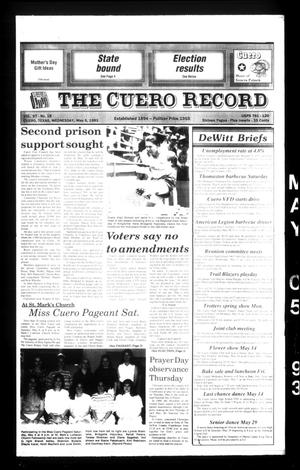 Primary view of The Cuero Record (Cuero, Tex.), Vol. 97, No. 18, Ed. 1 Wednesday, May 5, 1993