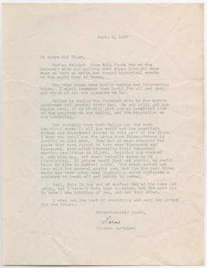 Primary view of [Letter from Lorene Heitchew to W. J. Bryan, September 9, 1947]