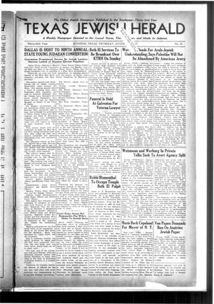 Primary view of Texas Jewish Herald (Houston, Tex.), Vol. 31, No. 21, Ed. 1 Thursday, August 26, 1937