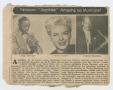 Clipping: Newspaper clipping featuring Roy Eldridge, Chris Connor, and Coleman …