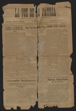 La Voz De La Patria (Piedras Negras, Mexico), Vol. 2, No. 16, Ed. 1 Monday, September 27, 1915