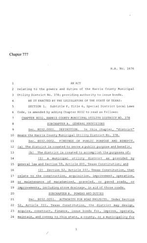 Primary view of 86th Texas Legislature, Regular Session, House Bill 1676, Chapter 777