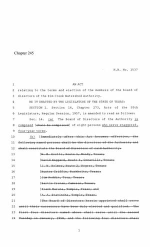 Primary view of 86th Texas Legislature, Regular Session, House Bill 1537, Chapter 245
