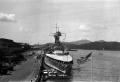 Photograph: [Battleship in Port]
