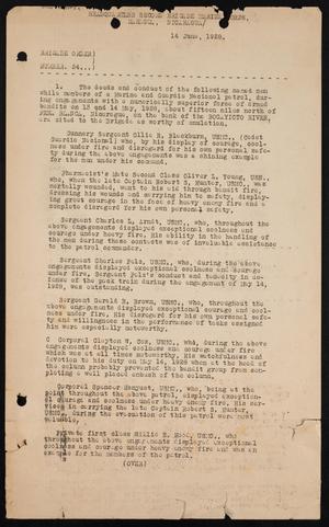 [Order Recognizing Marines' Actions in Battle, 14 June 1928]
