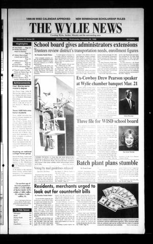 The Wylie News (Wylie, Tex.), Vol. 51, No. 39, Ed. 1 Wednesday, February 25, 1998