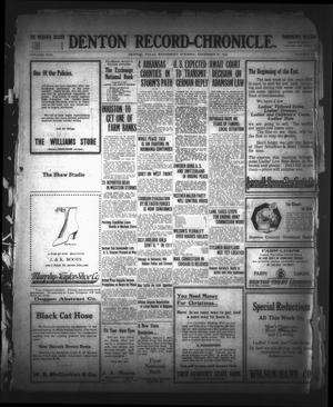 Primary view of Denton Record-Chronicle. (Denton, Tex.), Vol. 17, No. 117, Ed. 1 Wednesday, December 27, 1916