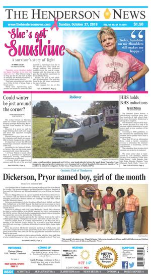 Primary view of The Henderson News (Henderson, Tex.), Vol. 91, No. 64, Ed. 1 Sunday, October 27, 2019