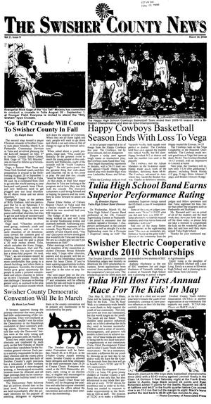 Primary view of object titled 'The Swisher County News (Tulia, Tex.), Vol. 2, No. 9, Ed. 1 Tuesday, March 16, 2010'.