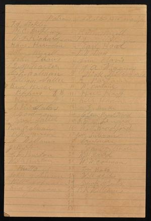 [Montgomery County School District 15 Patrons List: 1920~]