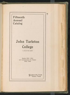 Catalog of John Tarleton Agricultural College, 1913-1914