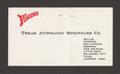 Text: [Business Card for Texas Automatic Sprinkler Co.]