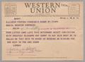 Letter: [Telegram from Lorra to Daniel W. Kempner, November 21, 1951]