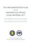 Book: The Implementation Plan for the Uniform Electronic Legal Material Act