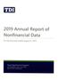 Report: Texas Department of Insurance Annual Report of Nonfinancial Data: 2019